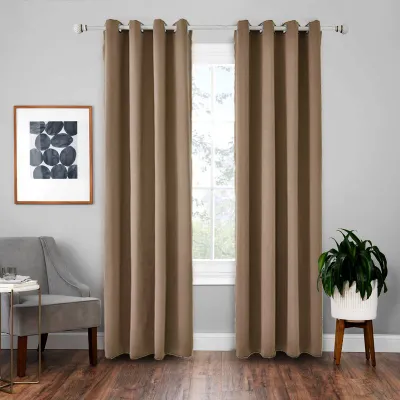 Modern Minimalist High Precision Insulation Solid Color Polyester Curtains