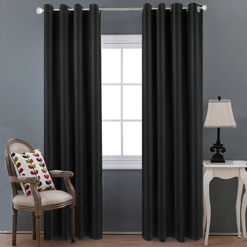 Modern Minimalist High Precision Insulation Solid Color Polyester Curtains