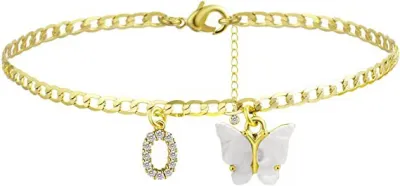 Women's Fashion Simple Alphabet Letter Butterfly Summer Anklet