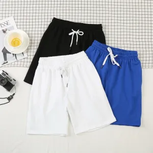 Men Casual Sports Breathable Quick-Drying Elastic Waist Tie Mid-Length Loose Shorts for Plus Size