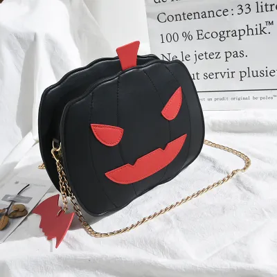 Women Creative Funny Pumpkin Shape PU Crossbody Bag with Zipper