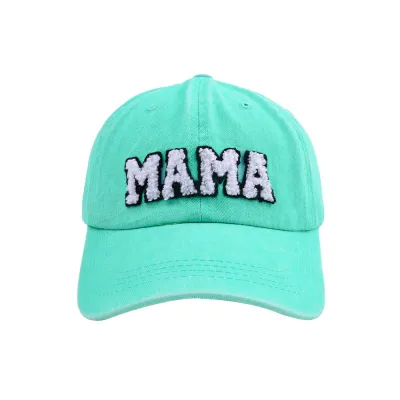 Women's Fashion Mama Patch Embroidered Mother's Day Solid Color Cotton Cap