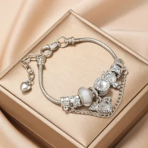 Women's Fashion White Fairy Cupid Heart Pendant Couple Bracelet