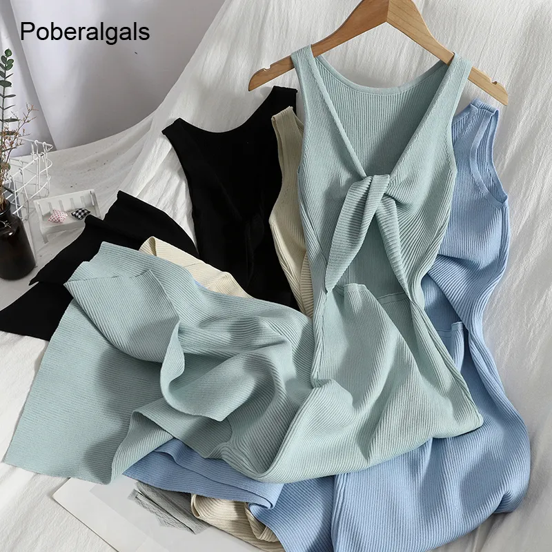 Women Fashion Twist Hollow Sexy Slim Hip Knitted Dress