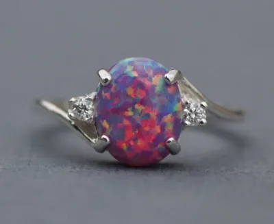Women Fashion Simple Gold Plated Gemstone Wave Ring