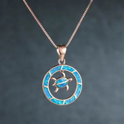 Women's Cute Turtle Shaped Pendant Necklace Alloy Box Chain