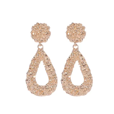 Women Exaggerated Water Drop Shaped Alloy Drop Earrings