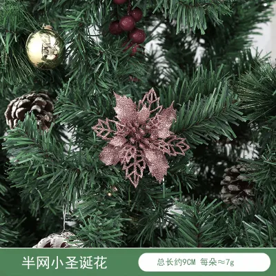 Christmas Decoration Glitter Hollow Flowers Tree Wreath Ornaments Pendant