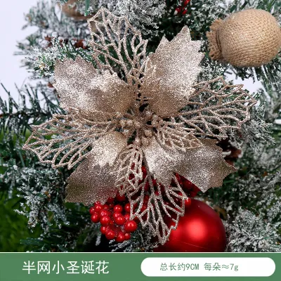 Christmas Decoration Glitter Hollow Flowers Tree Wreath Ornaments Pendant