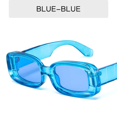 Women's Retro Small Frame Square Sunglasses Candy Color Wide Leg