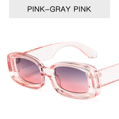 Women's Retro Small Frame Square Sunglasses Candy Color Wide Leg