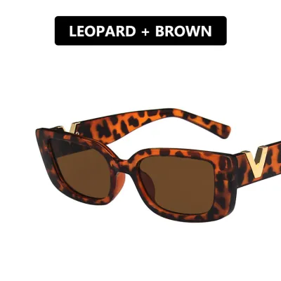 Women Vintage Exquisite Square Small Frame V-Shaped Sunglasses