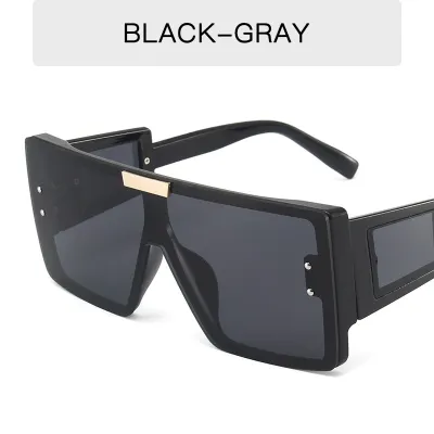 Women Fashion Widened Temples Square Frame Sunglasses with AC Lens PC Frame