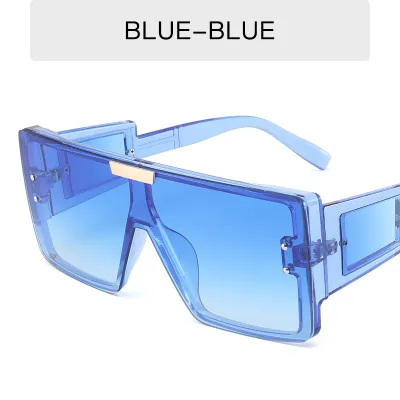 Women Fashion Widened Temples Square Frame Sunglasses with AC Lens PC Frame