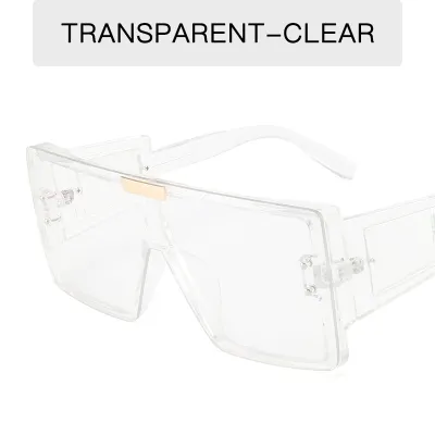 Women Fashion Widened Temples Square Frame Sunglasses with AC Lens PC Frame