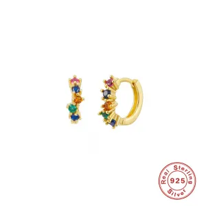 Women's Fashion S925 Sterling Silver Sparkling Fancy Diamond Set Zircon Earrings