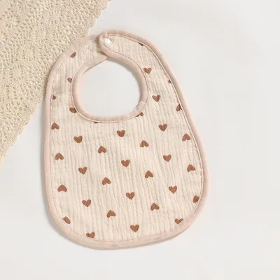 Baby U Bib Cute Graphic Print Gauze Bibs for Unisex Kids Accessories with Animals, Floral, Polka Dots Patterns