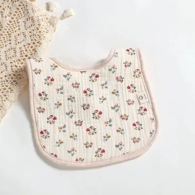 Baby U Bib Cute Graphic Print Gauze Bibs for Unisex Kids Accessories with Animals, Floral, Polka Dots Patterns