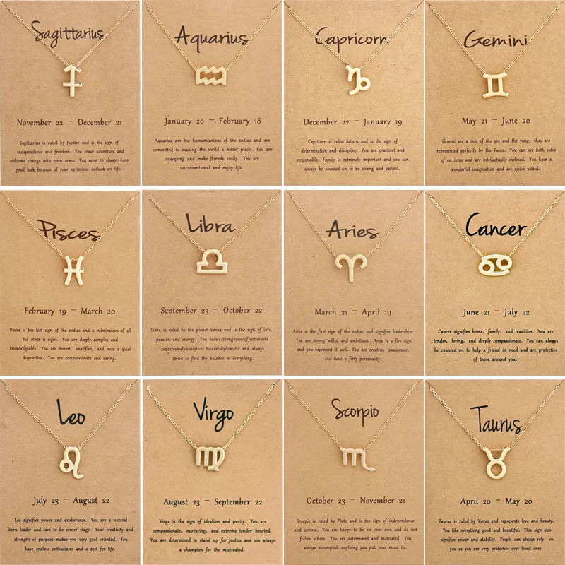 Women Fashion Simple Zodiac Alloy Necklace
