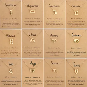 Women Fashion Simple Zodiac Alloy Necklace