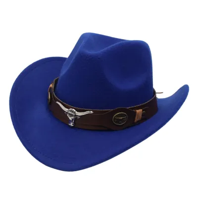 Unisex Fashion Monochrome Bull Head Accessory Cotton Jazz Hat