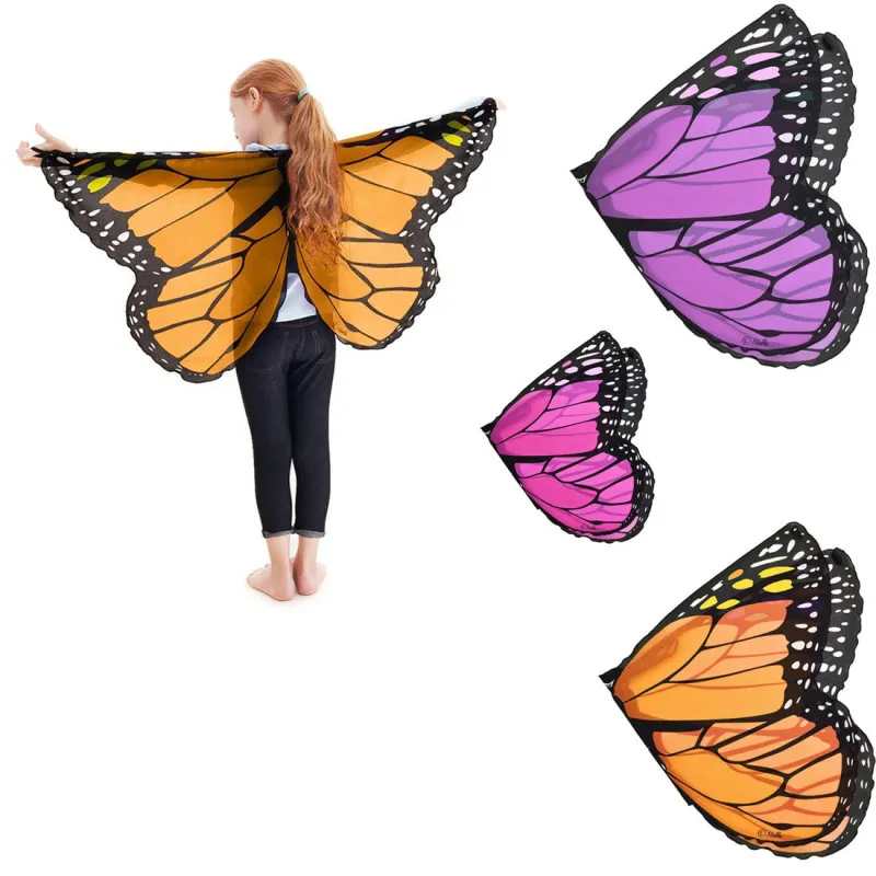 Kids Cute Butterfly Strap Chiffon Halloween Cape Unisex