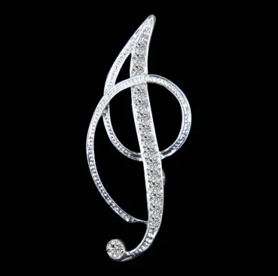 Women Fashion Simple 26 Alphabet English Letter Alloy Diamond Brooch