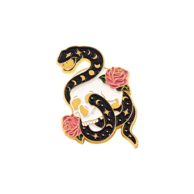 Fashion Exaggerated Snake Head Moon Sun Swordsman Alloy Brooch