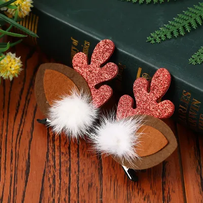 Kids Christmas Cute Elk Antler Hairpin Hair Accessories for Party