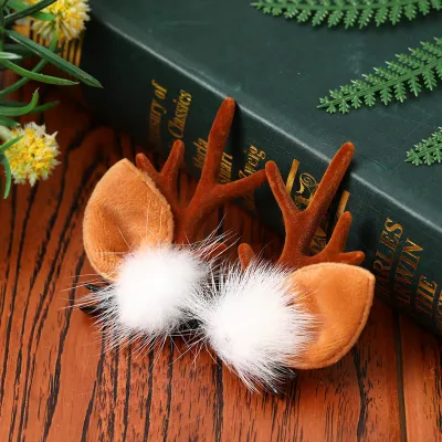 Kids Christmas Cute Elk Antler Hairpin Hair Accessories for Party