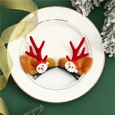 Kids Christmas Cute Elk Antler Hairpin Hair Accessories for Party