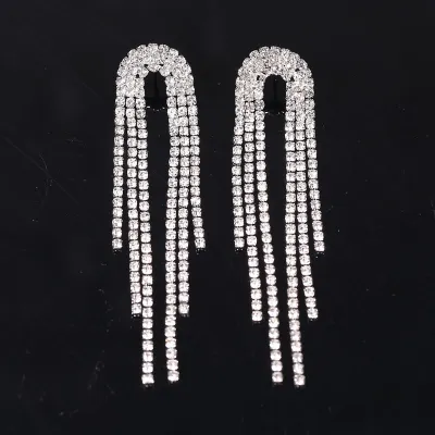 Women Rhinestone Micro-Set Zircon S925 Sterling Silver Stud Earrings