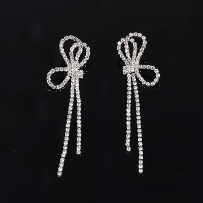 Women Rhinestone Micro-Set Zircon S925 Sterling Silver Stud Earrings