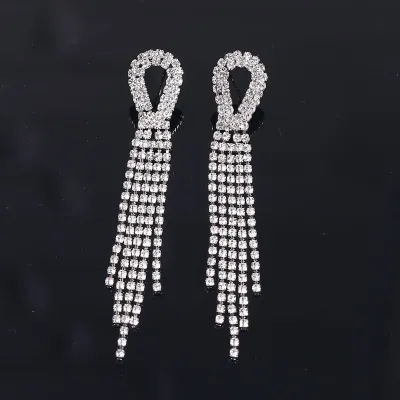 Women Rhinestone Micro-Set Zircon S925 Sterling Silver Stud Earrings