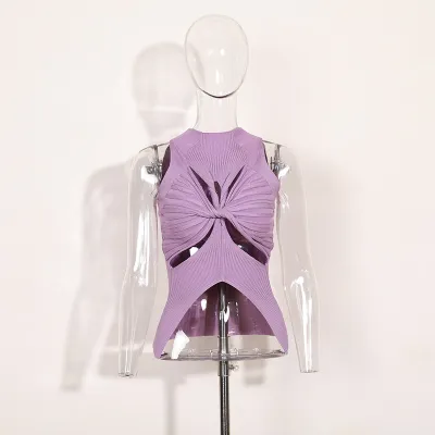 Women Cutout Halter Sexy Knit Tank Top