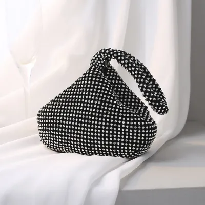 Women Rhinestone Decorative Geometric Evening Bag Shell Type