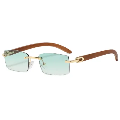 Men Fashion Frameless Square AC Lens Sunglasses