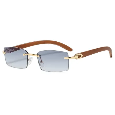 Men Fashion Frameless Square AC Lens Sunglasses