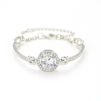 Women's Fashion Simple Alloy Rhinestone Geometric Bracelet