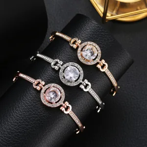 Women's Fashion Simple Alloy Rhinestone Geometric Bracelet