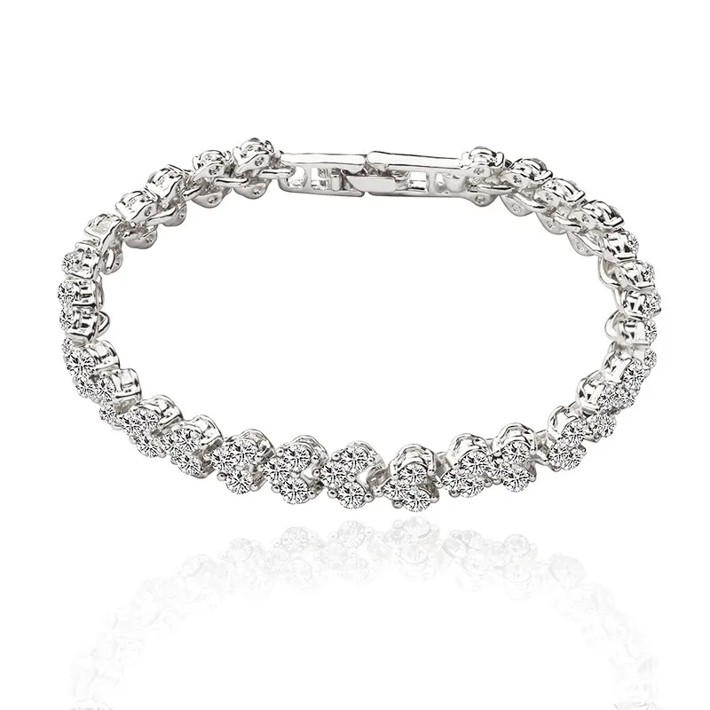 Women Simple Heart-Shaped Crystal Alloy Diamond Bracelet