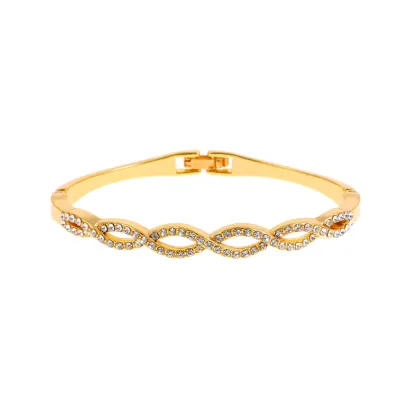 Women Fashion Twist Hollow Cross Geometric Bracelet