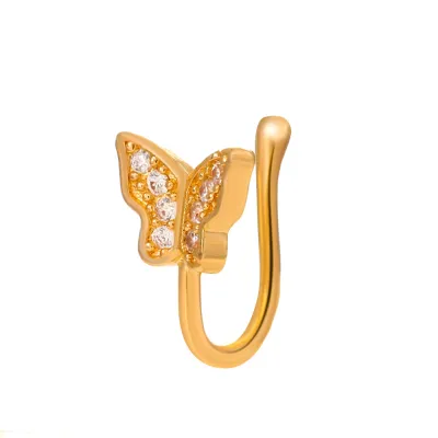 Unisex Fashion Creative Butterfly Floral Snake Nose Ring