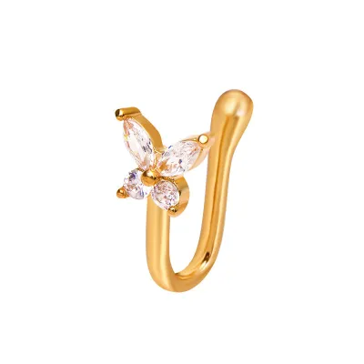 Unisex Fashion Creative Butterfly Floral Snake Nose Ring