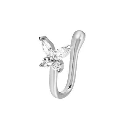 Unisex Fashion Creative Butterfly Floral Snake Nose Ring