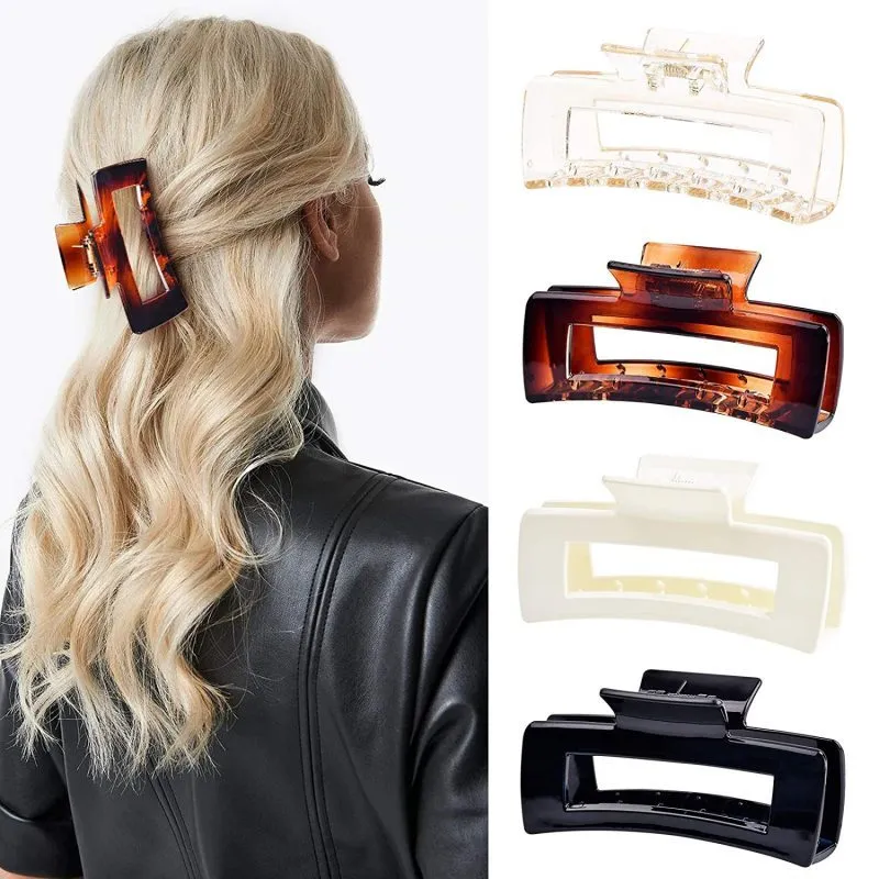 Women's Fashion Frosted Resin Rectangle Hair Claw