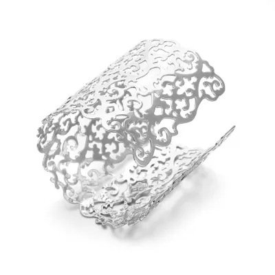 Women Simple Alloy U Shape Hollow Flower Bracelet