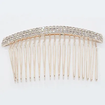 Women Fashion Simple Rhinestone Bow Heart-Shaped Diamond Bangs Hair Comb