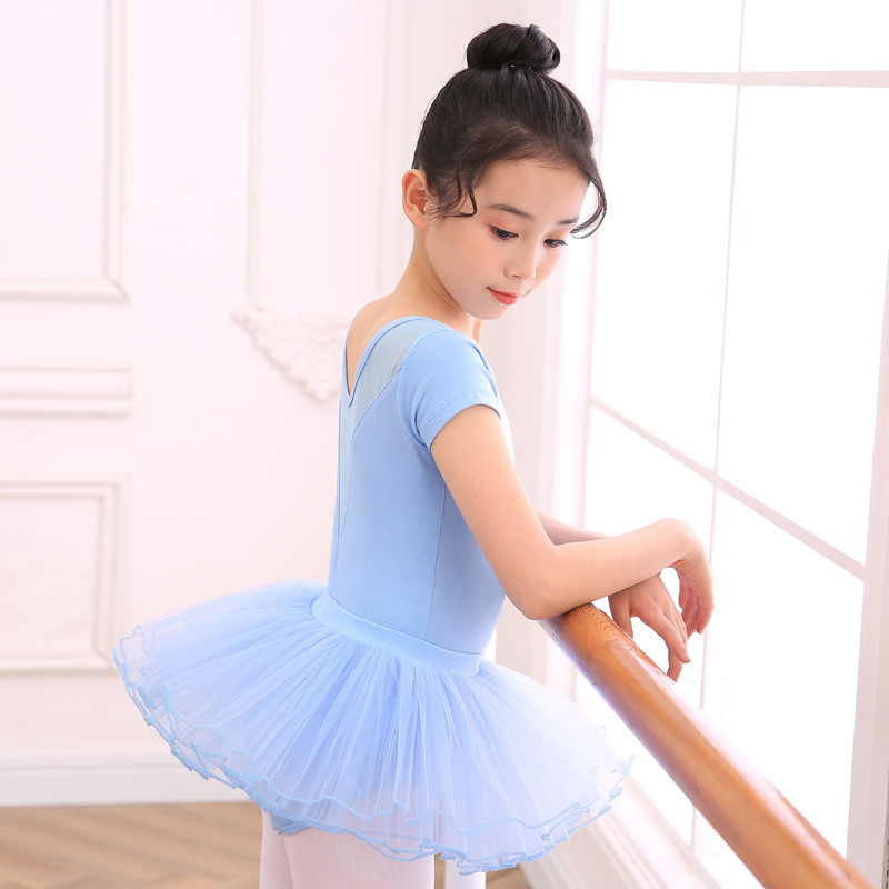 Wholesale Children Solid Color Chiffon Ballet Skirt Dance Tutu Skirt