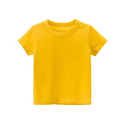 Children Short-Sleeved Solid Color Simple T-Shirt for Boys and Girls